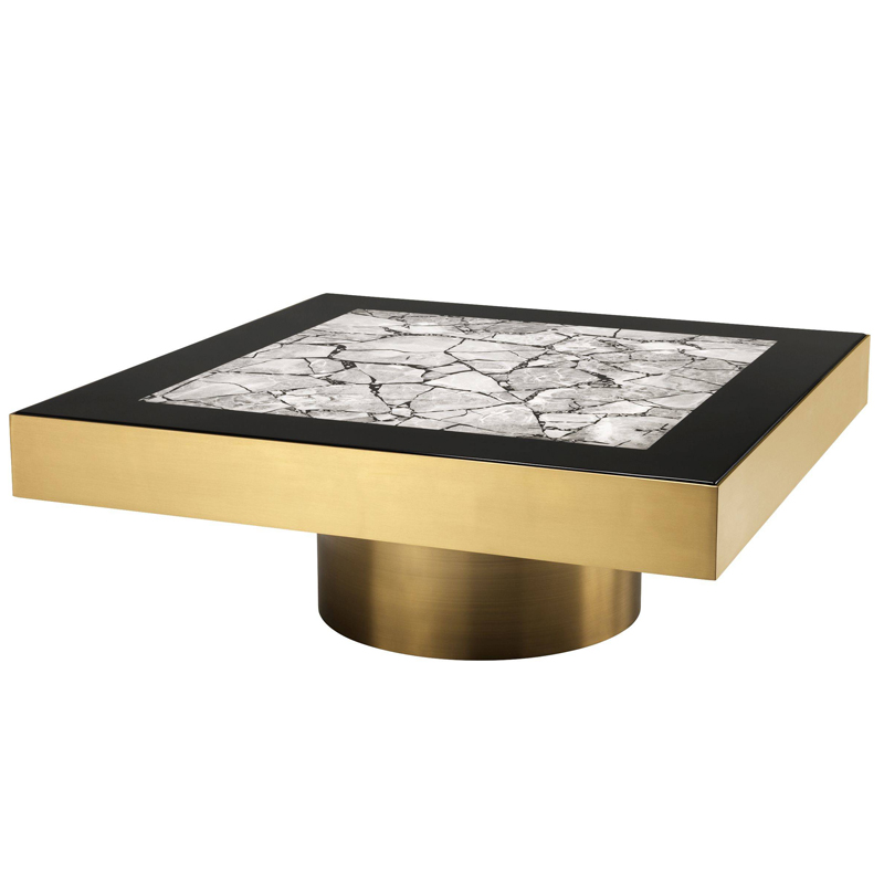 Кофейный стол Eichholtz Coffee Table Tatler Матовая латунь Черный Серый Кофейный стол Eichholtz Coffee Table Tatler Матовая латунь Черный Серый в Рязани | Loft Concept