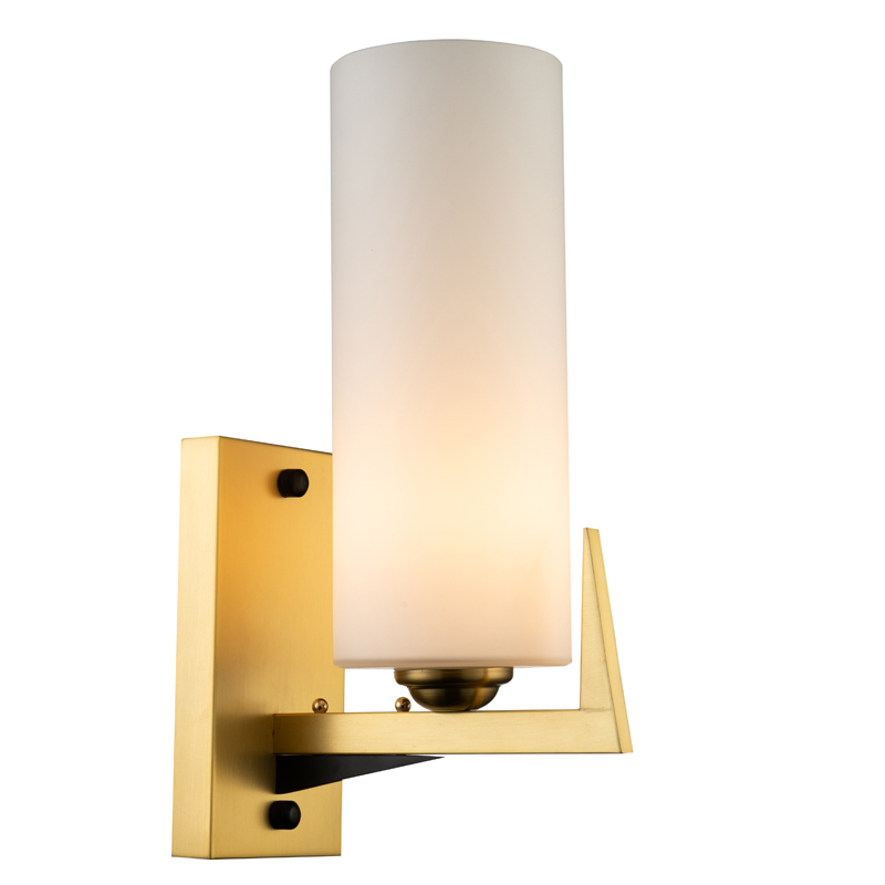 Бра Benoit Sconce Латунь Белое матовое стекло Черный Бра Benoit Sconce Латунь Белое матовое стекло Черный в Рязани | Loft Concept