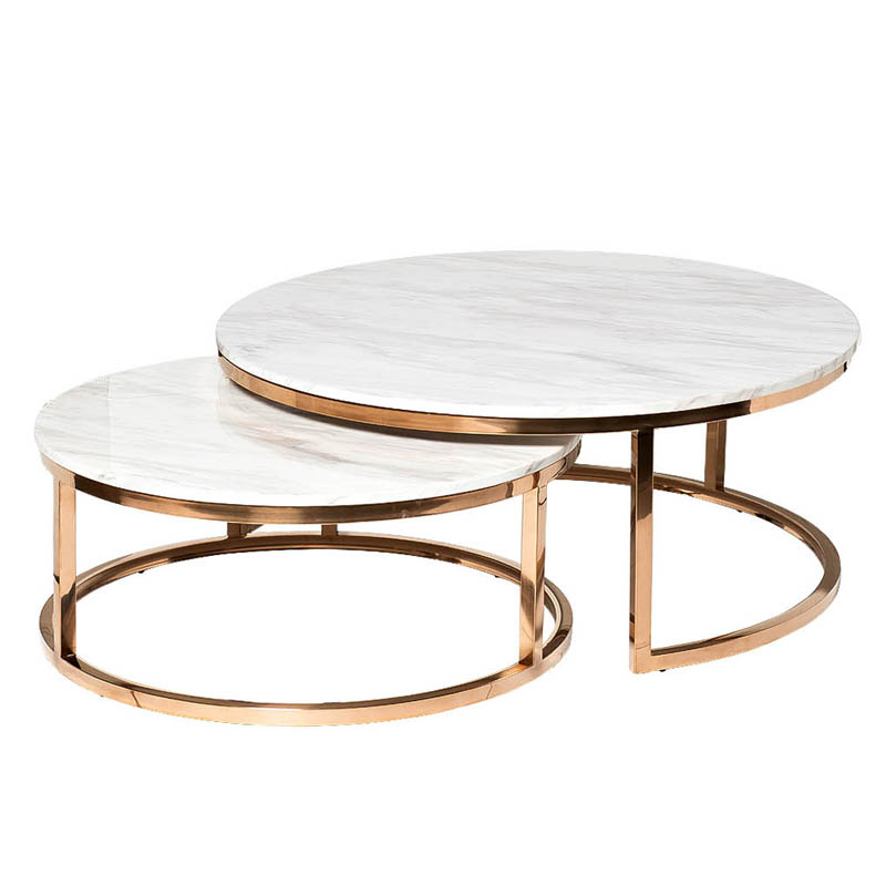 Комплект кофейных столов Hewdonald Coffee Table Глянцевое золото в Рязани | Loft Concept 