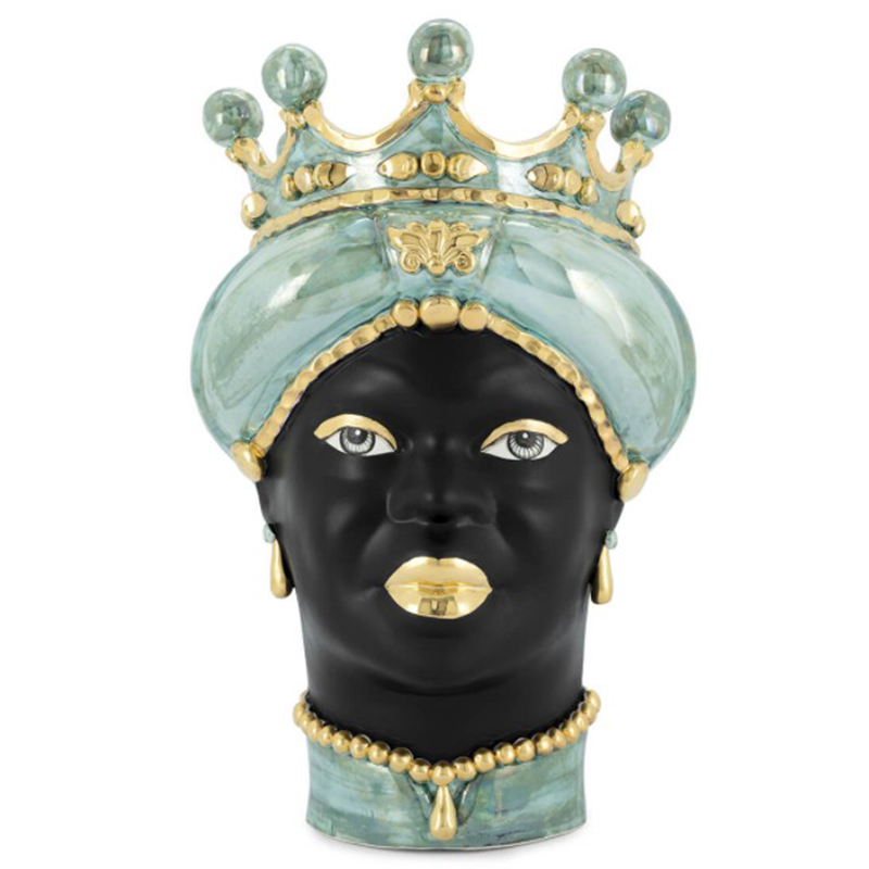 Ваза VASE MORO LADY MED. MOP green Черный Прозрачный зеленый Золотой Ваза VASE MORO LADY MED. MOP green Черный Прозрачный зеленый Золотой в Рязани | Loft Concept