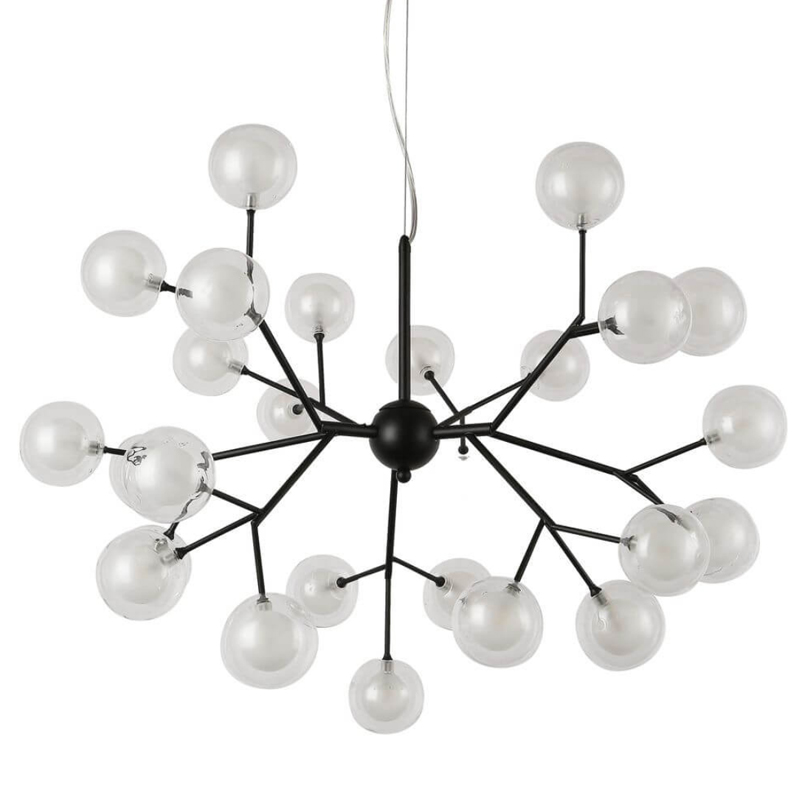 Люстра Berry Branch White Balls Черный Прозрачный Люстра Berry Branch White Balls Черный Прозрачный в Рязани | Loft Concept