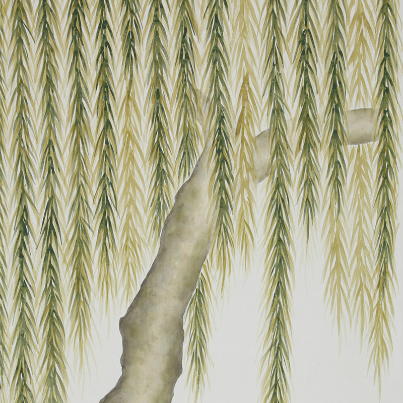 Обои ручная роспись Willow Original colourway on Bleached White dyed silk  в Рязани | Loft Concept 