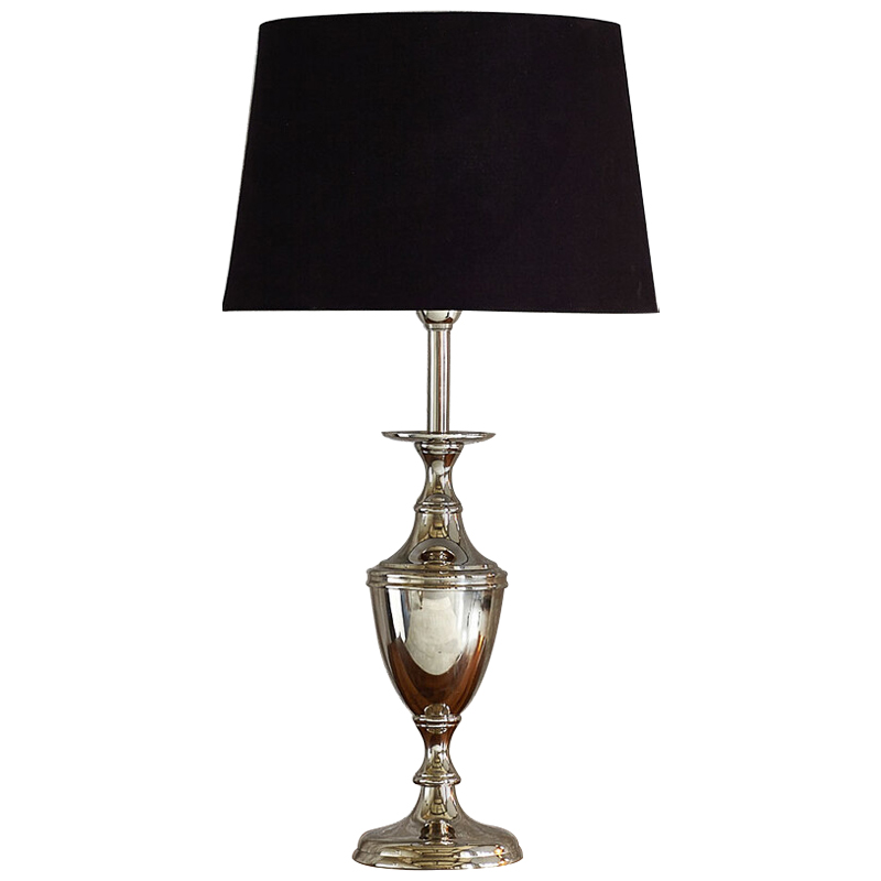 Настольная лампа с абажуром Blake Lampshade Table Lamp Хром Черный Настольная лампа с абажуром Blake Lampshade Table Lamp Хром Черный в Рязани | Loft Concept