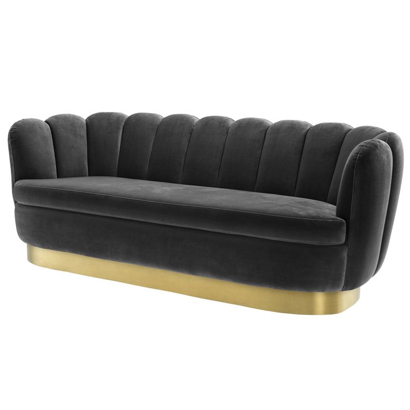 Диван Eichholtz Sofa Mirage dark grey Серый Латунь Диван Eichholtz Sofa Mirage dark grey Серый Латунь в Рязани | Loft Concept