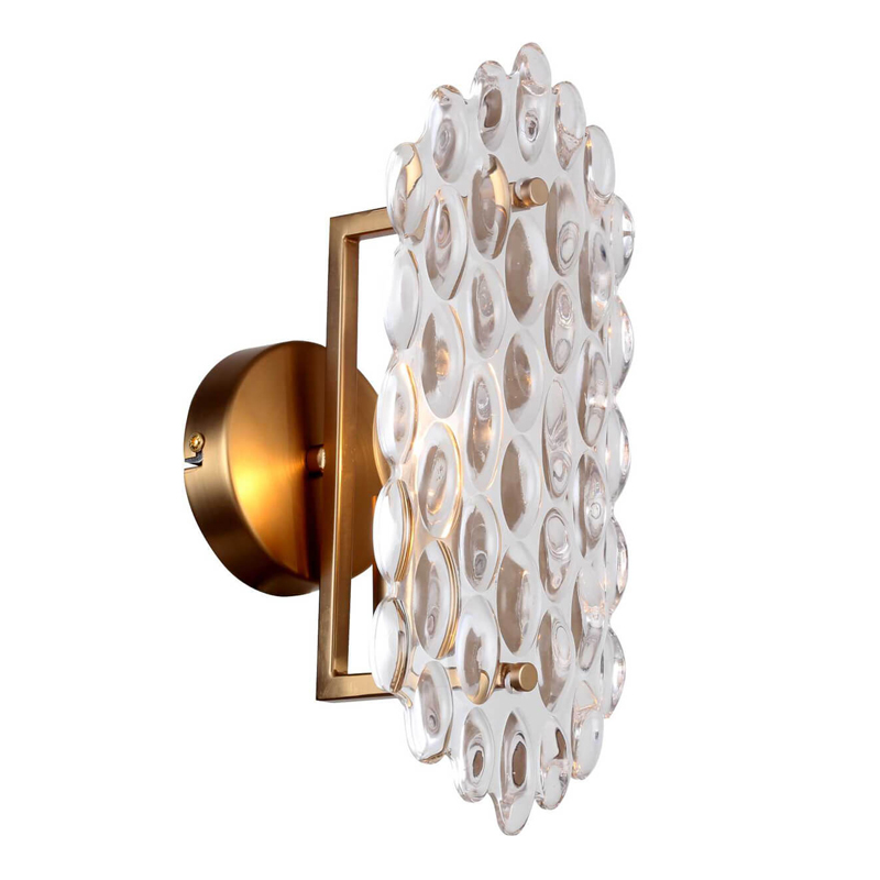 Бра Textured Glass Chandelier sconce oval Глянцевое золото Прозрачное Стекло Бра Textured Glass Chandelier sconce oval Глянцевое золото Прозрачное Стекло в Рязани | Loft Concept