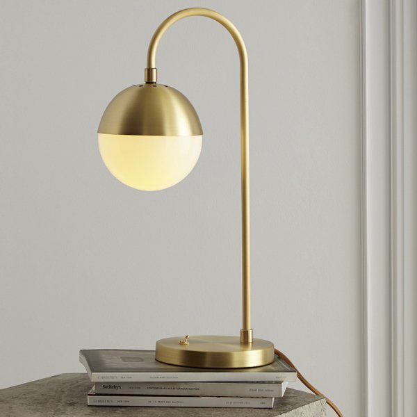 Настольная лампа Cedar Moss Table Lamp Латунь Белый Настольная лампа Cedar Moss Table Lamp Латунь Белый в Рязани | Loft Concept