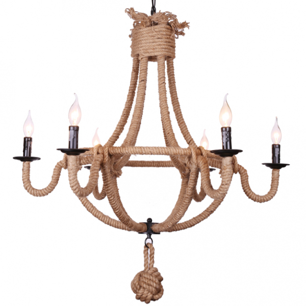Люстра Loft Rope Chandelier Alegro 6 Черный в Рязани | Loft Concept 
