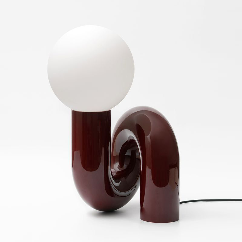 Настольная лампа Maroon Spiral Бургундский красный Белый Настольная лампа Maroon Spiral Бургундский красный Белый в Рязани | Loft Concept