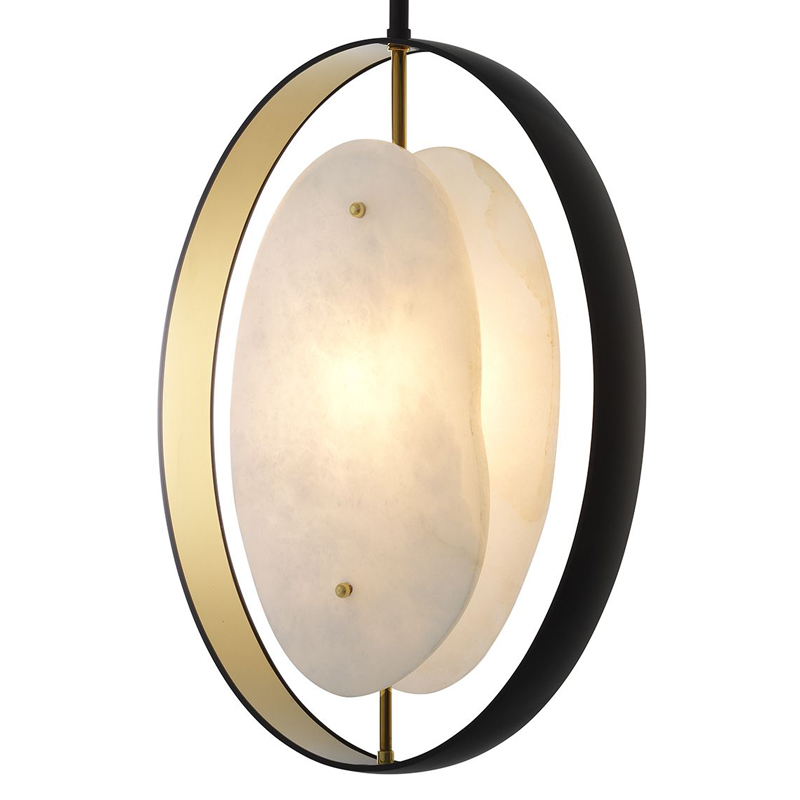 Подвесной светильник Eichholtz Chandelier Trissoni Черный Золотой Белый Подвесной светильник Eichholtz Chandelier Trissoni Черный Золотой Белый в Рязани | Loft Concept