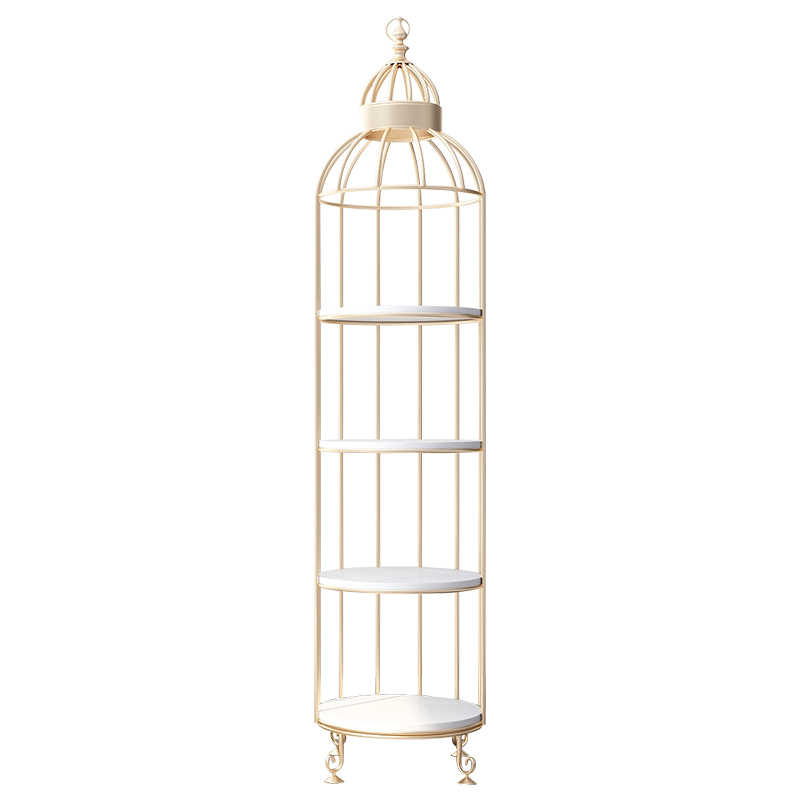 Стеллаж Cage Rack Circle gold Золотой Белый Стеллаж Cage Rack Circle gold Золотой Белый в Рязани | Loft Concept