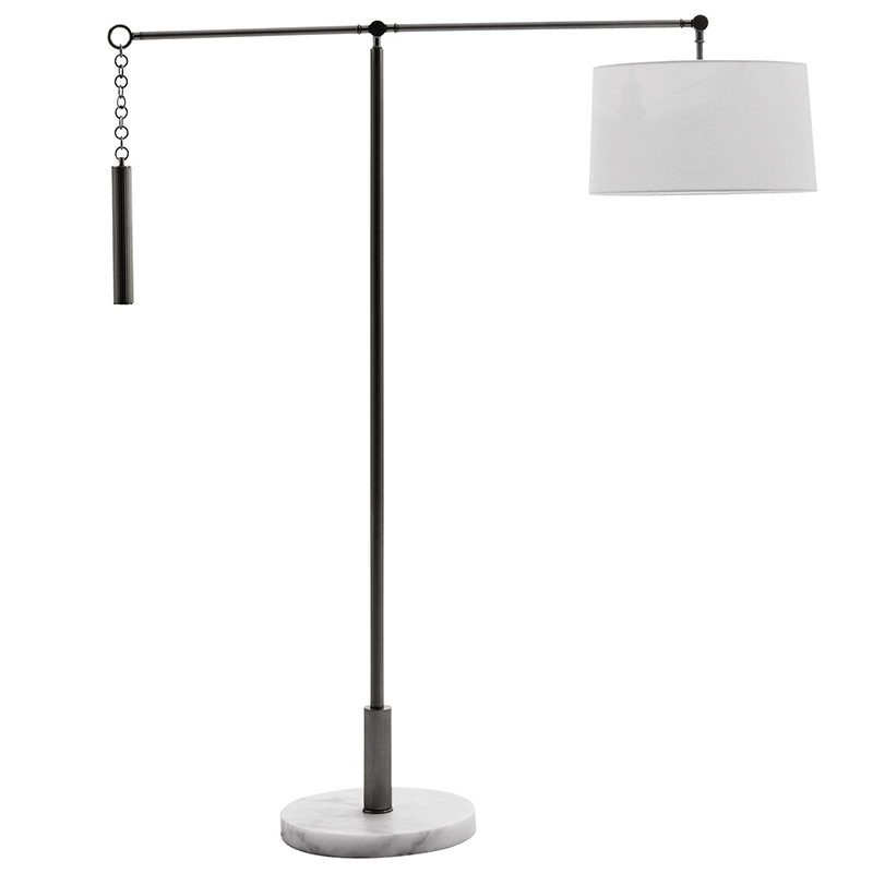 Торшер Arteriors NEWARK FLOOR LAMP Black Черный Белый в Рязани | Loft Concept 