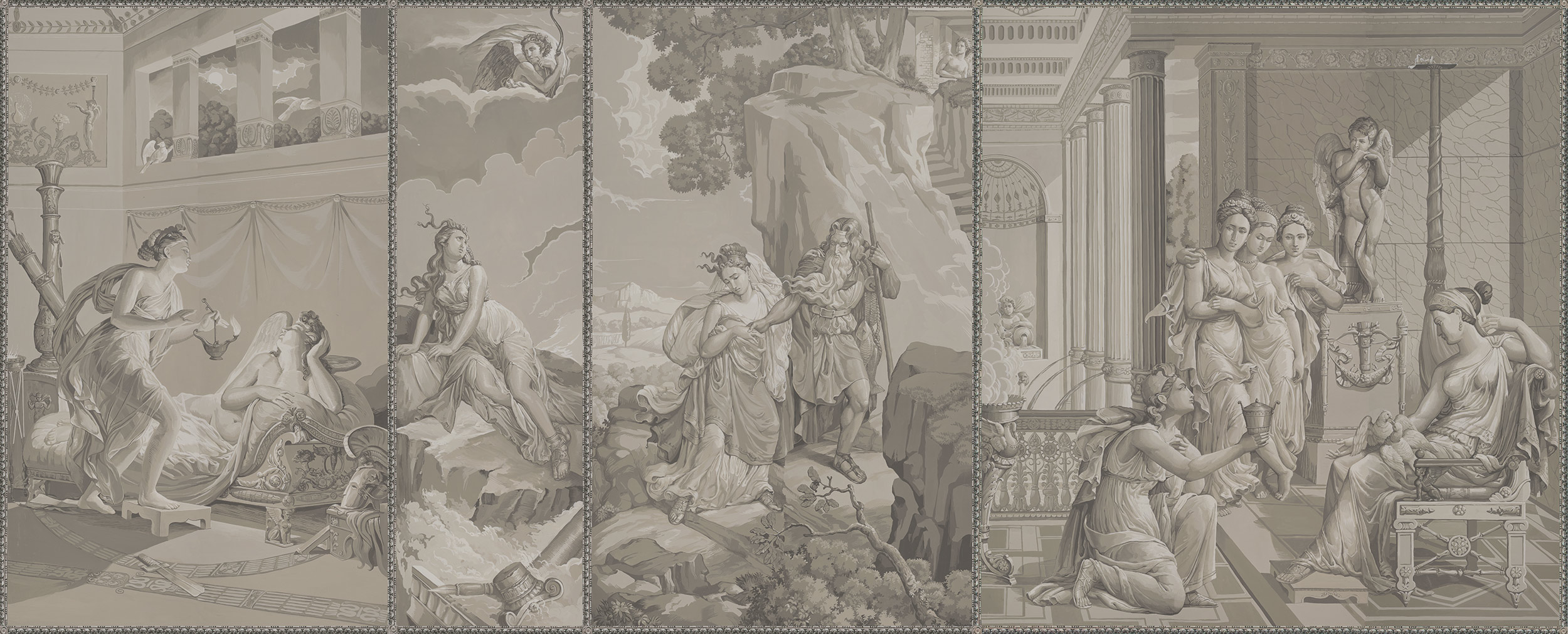Обои ручная роспись Cupid & Psyche Terre Fonc?e on scenic paper Обои ручная роспись Cupid & Psyche Terre Fonc?e on scenic paper - постер Loft-Concept в Рязани