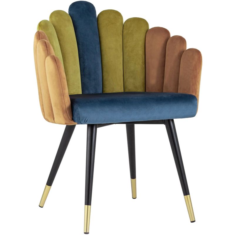 Стул Camellia Chair Синий и Карамельный Велюр Синий Карамель Черный Оливковый Стул Camellia Chair Синий и Карамельный Велюр Синий Карамель Черный Оливковый в Рязани | Loft Concept