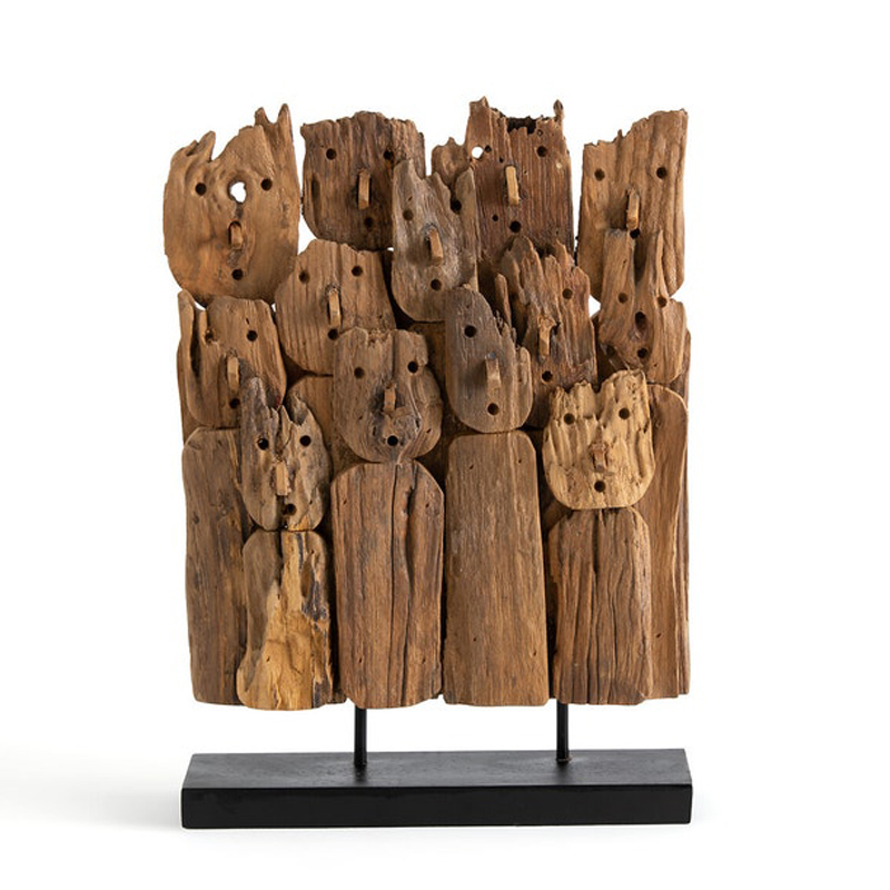 Статуэтка Wooden Sculpture Коричневый Черный Статуэтка Wooden Sculpture Коричневый Черный в Рязани | Loft Concept