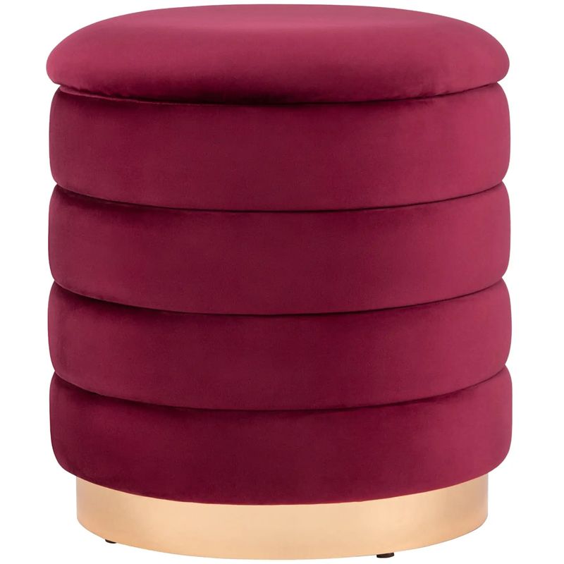 Пуф с ящиком Charlotte винный Glossy Velor Бургундский красный Пуф с ящиком Charlotte винный Glossy Velor Бургундский красный в Рязани | Loft Concept