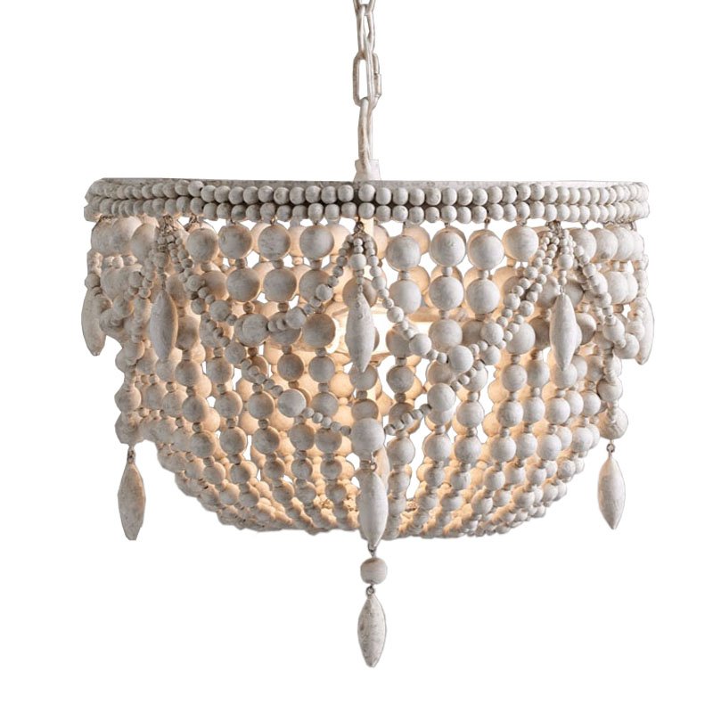 Люстра RH Anselme White Wood Weathered Chandelier Белый Люстра RH Anselme White Wood Weathered Chandelier Белый в Рязани | Loft Concept