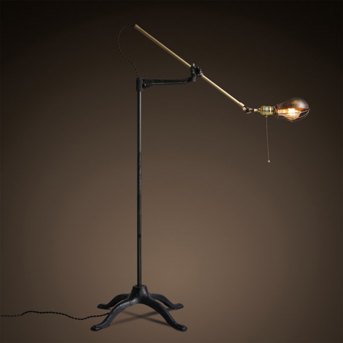 Напольный светильник Steampunk Extension Pole Floor Латунь Черный Напольный светильник Steampunk Extension Pole Floor Латунь Черный в Рязани | Loft Concept
