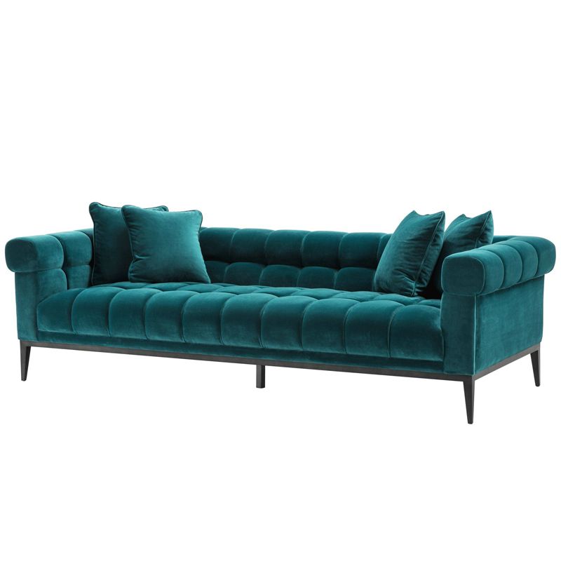 Диван Eichholtz Sofa Aurelio sea green Бирюзовый Черный Диван Eichholtz Sofa Aurelio sea green Бирюзовый Черный в Рязани | Loft Concept