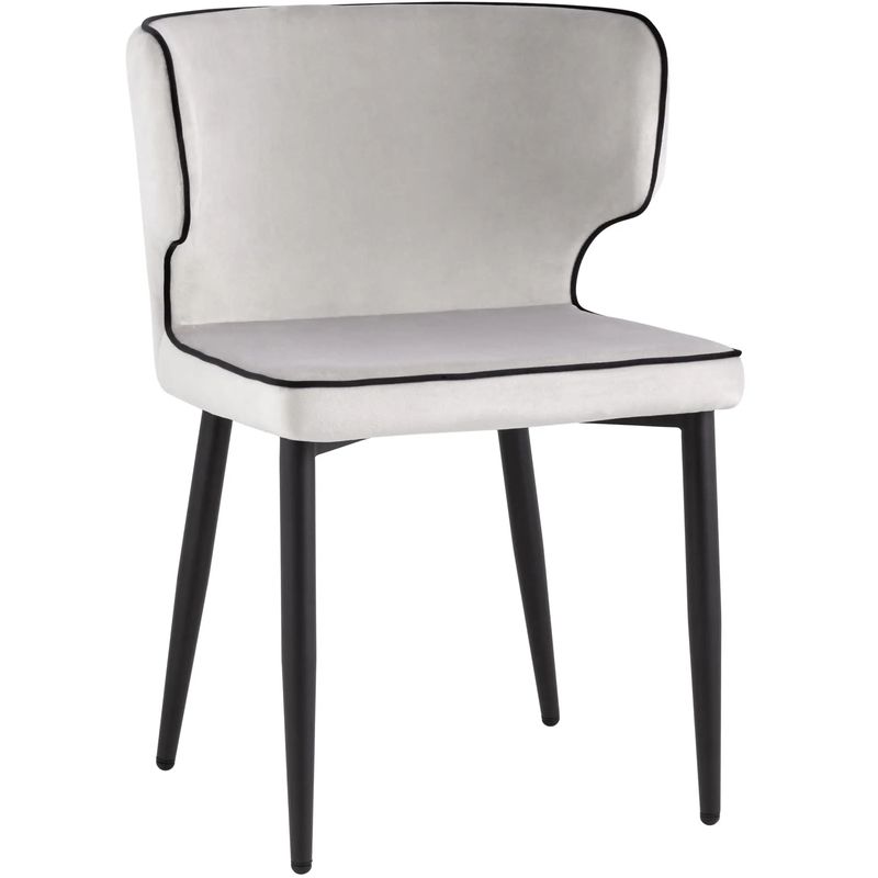 Стул Mateo Chair Молочный Велюр с Черным кантом Молочный Черный Стул Mateo Chair Молочный Велюр с Черным кантом Молочный Черный в Рязани | Loft Concept
