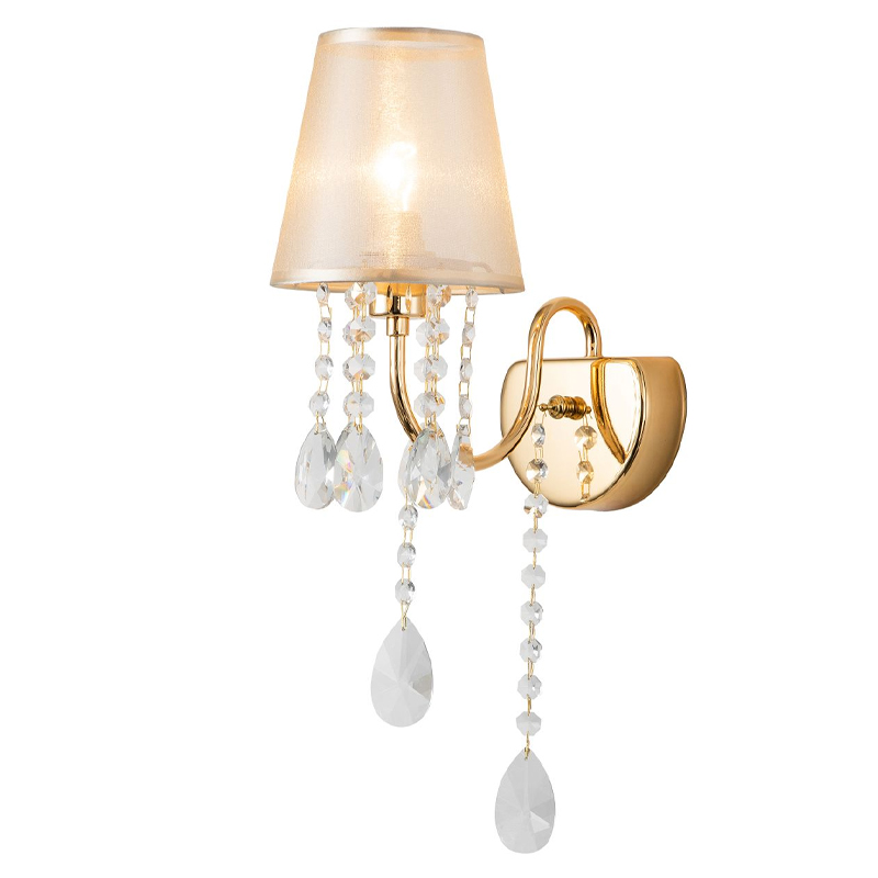 Бра золотого цвета с хрустальным декором Dainty Light Золотой Янтарный Бра золотого цвета с хрустальным декором Dainty Light Золотой Янтарный в Рязани | Loft Concept