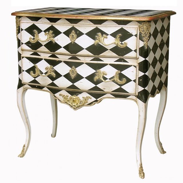 Комод L.XV CHEST OF DRAWERS Diamonds Бронза Черно-белый Комод L.XV CHEST OF DRAWERS Diamonds Бронза Черно-белый в Рязани | Loft Concept
