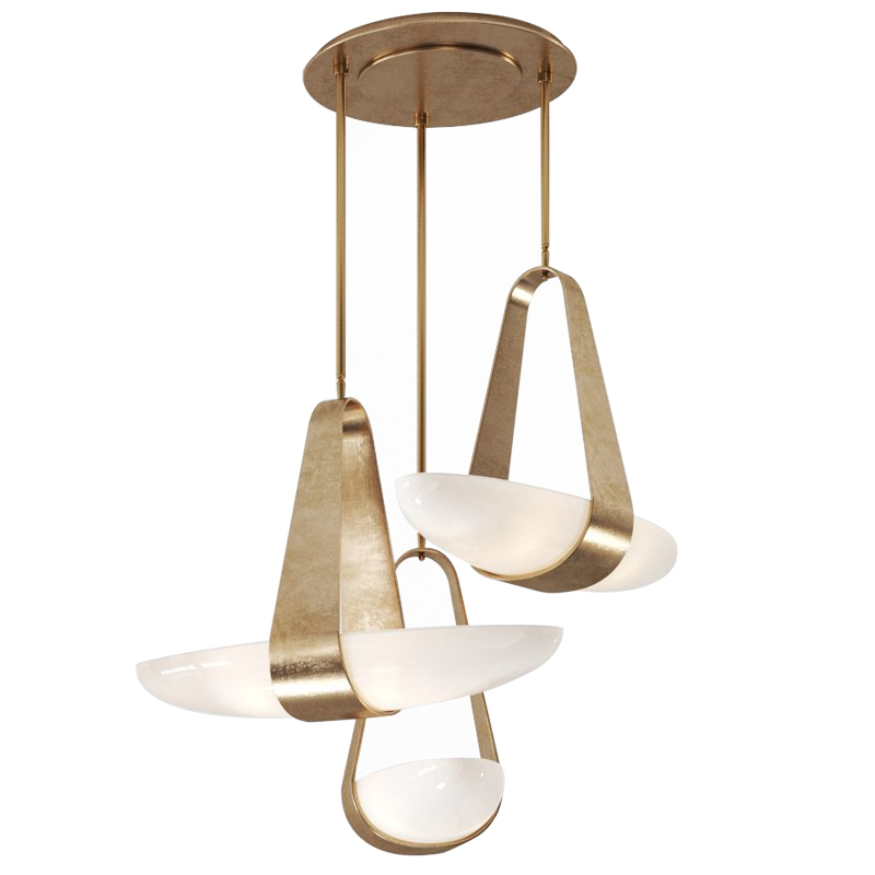 Дизайнерский Cветильник Hilliard Sophia Chandelier 3 плафона Белый Античная Бронза Дизайнерский Cветильник Hilliard Sophia Chandelier 3 плафона Белый Античная Бронза в Рязани | Loft Concept