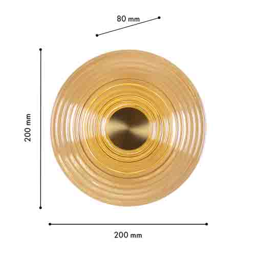 Бра с рельефным круглым плафоном янтарного цвета Savio Glass Disc Light Бра с рельефным круглым плафоном янтарного цвета Savio Glass Disc Light в Рязани
