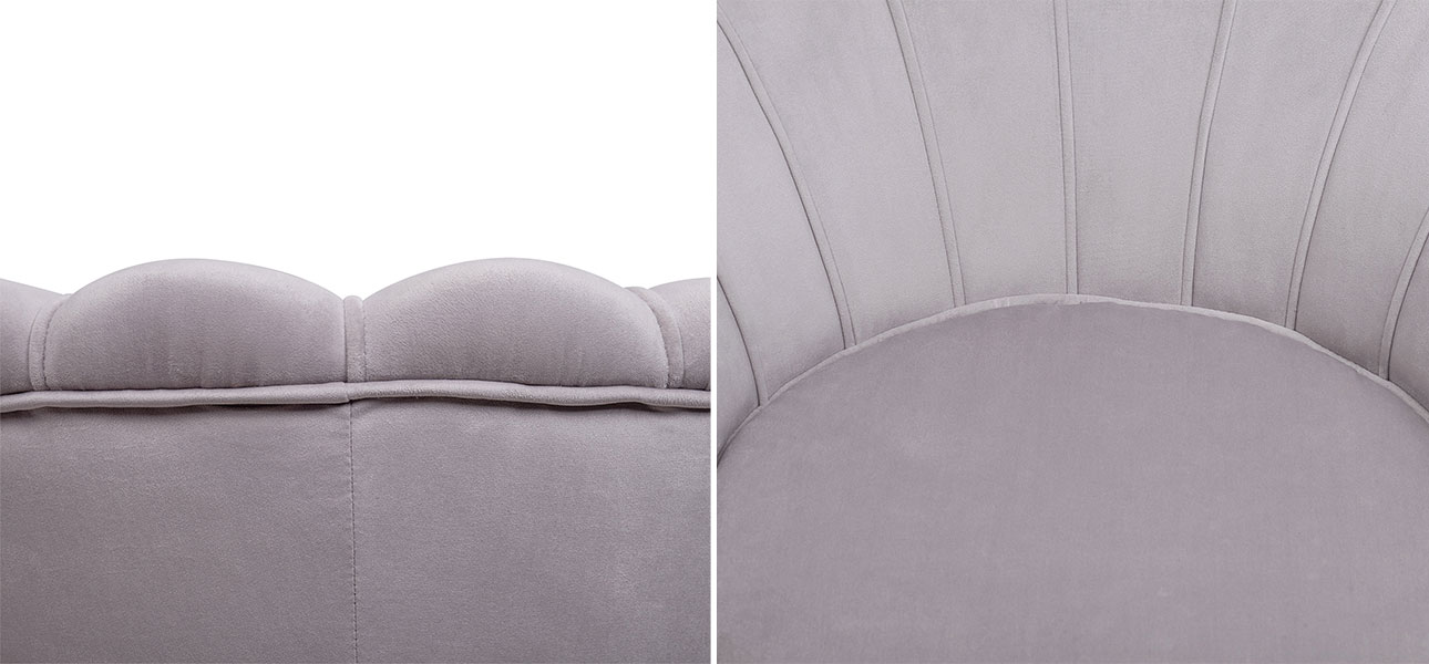 Кресло велюр серый Grey Flower - фото №2