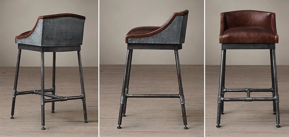 Барный стул Iron Scaffold Bar stool brown Барный стул Iron Scaffold Bar stool brown - Loft-Concept в Рязани