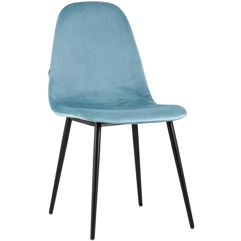 Стул Archie Chair Черные ножки Голубой Велюр Голубой пастельный Черный Стул Archie Chair Черные ножки Голубой Велюр Голубой пастельный Черный в Рязани | Loft Concept