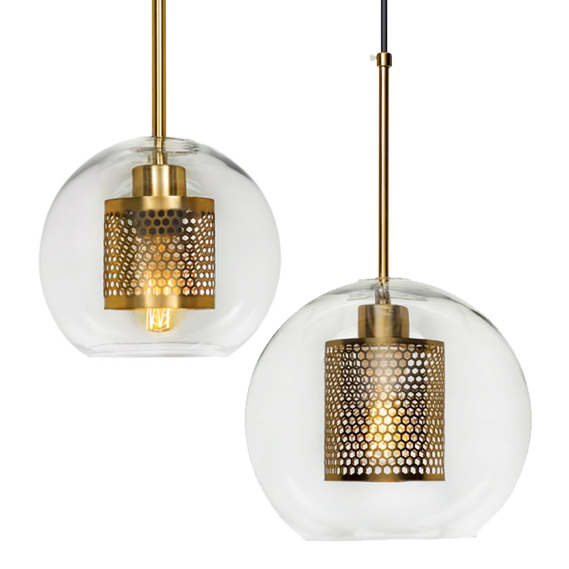 Perforated Vessel Pendant Lamp Gold Ball Золотой Прозрачное Стекло Perforated Vessel Pendant Lamp Gold Ball Золотой Прозрачное Стекло в Рязани | Loft Concept