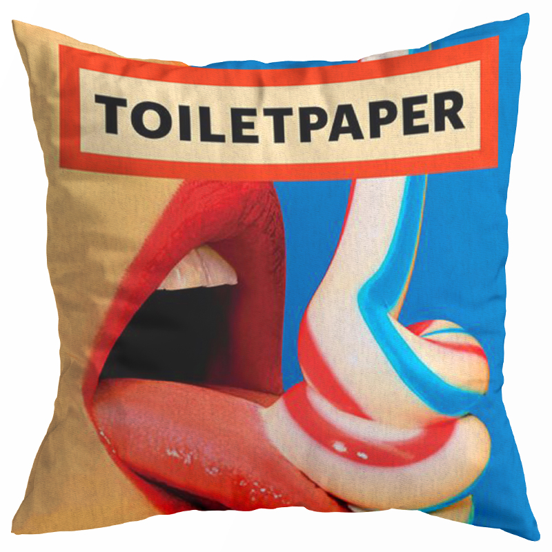 Декоративная подушка Seletti Toothpaste Toiletpaper Мульти Синий Красный Декоративная подушка Seletti Toothpaste Toiletpaper Мульти Синий Красный в Рязани | Loft Concept