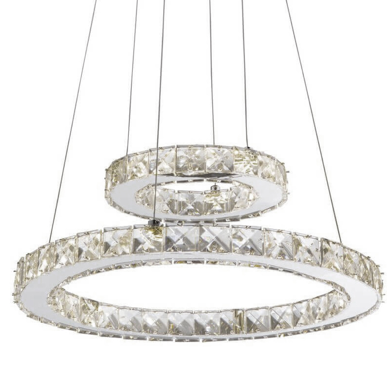 Люстра Crosshair Crystal Ring 2 Хром Прозрачный в Рязани | Loft Concept 