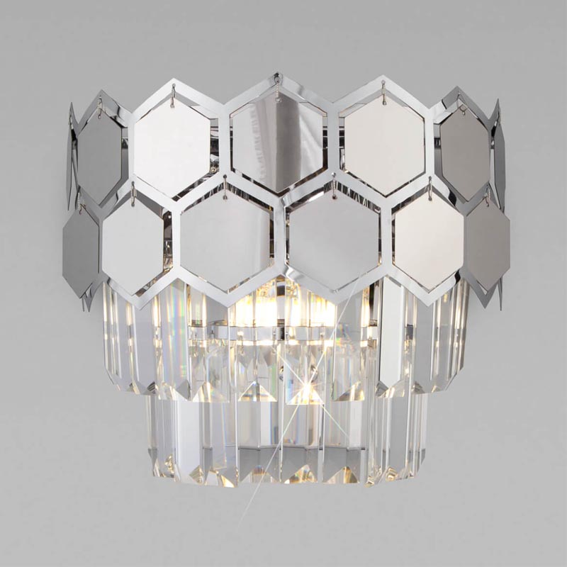 Бра Hanging Hexagon Moira Sconce chrome Прозрачный (Transparent) Хром в Рязани | Loft Concept 