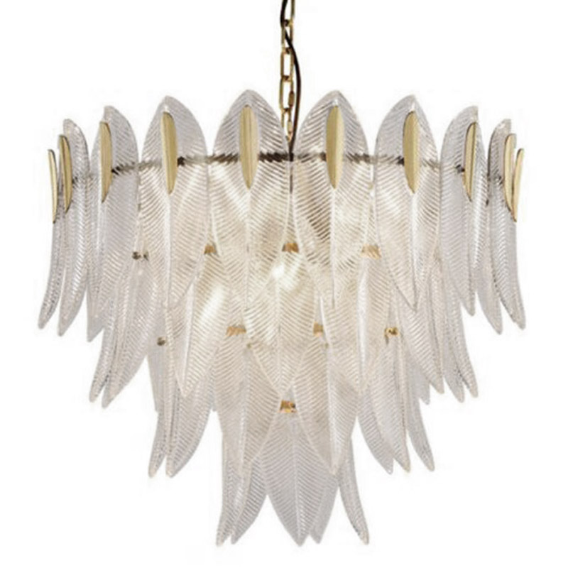 Люстра Textured Glass Petals Chandelier Бронза Белое матовое стекло Люстра Textured Glass Petals Chandelier Бронза Белое матовое стекло в Рязани | Loft Concept