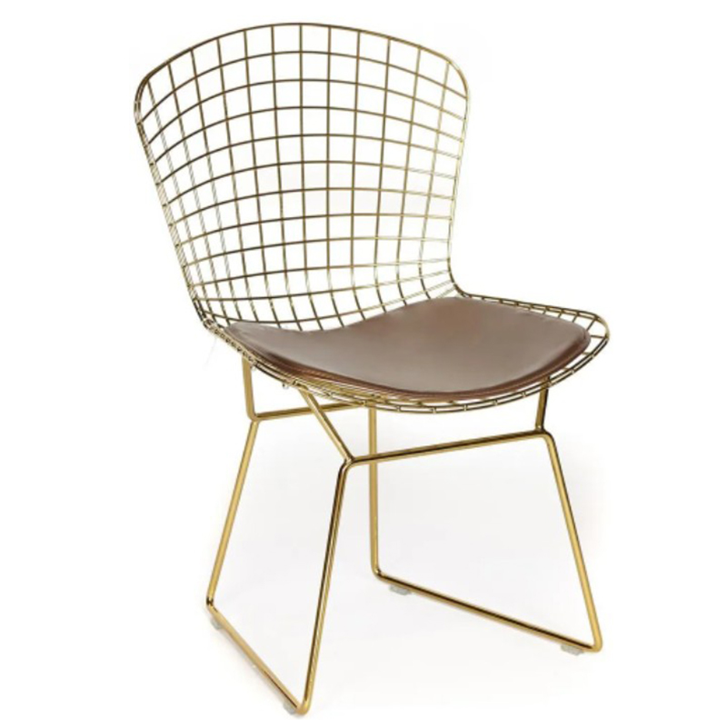Стул Bertoia Chair Gold Золотой Коричневый Стул Bertoia Chair Gold Золотой Коричневый в Рязани | Loft Concept
