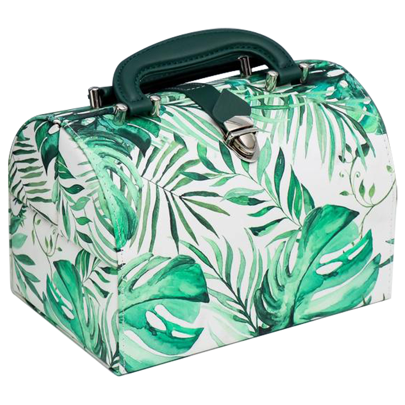 Шкатулка Green Leaves Jewerly Organizer Box Зеленый Белый Шкатулка Green Leaves Jewerly Organizer Box Зеленый Белый в Рязани | Loft Concept
