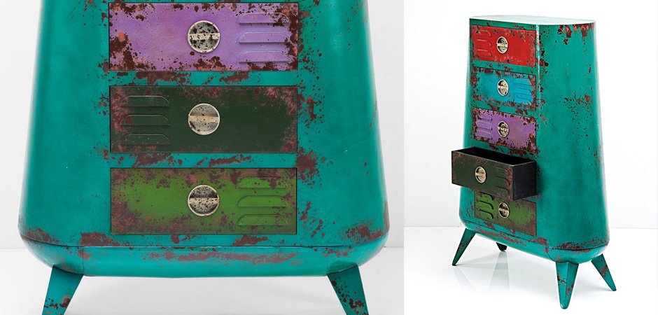 Комод металлический с цветными ящиками Retro Futurismo chest V Комод металлический с цветными ящиками Retro Futurismo chest V - Loft-Concept в Рязани