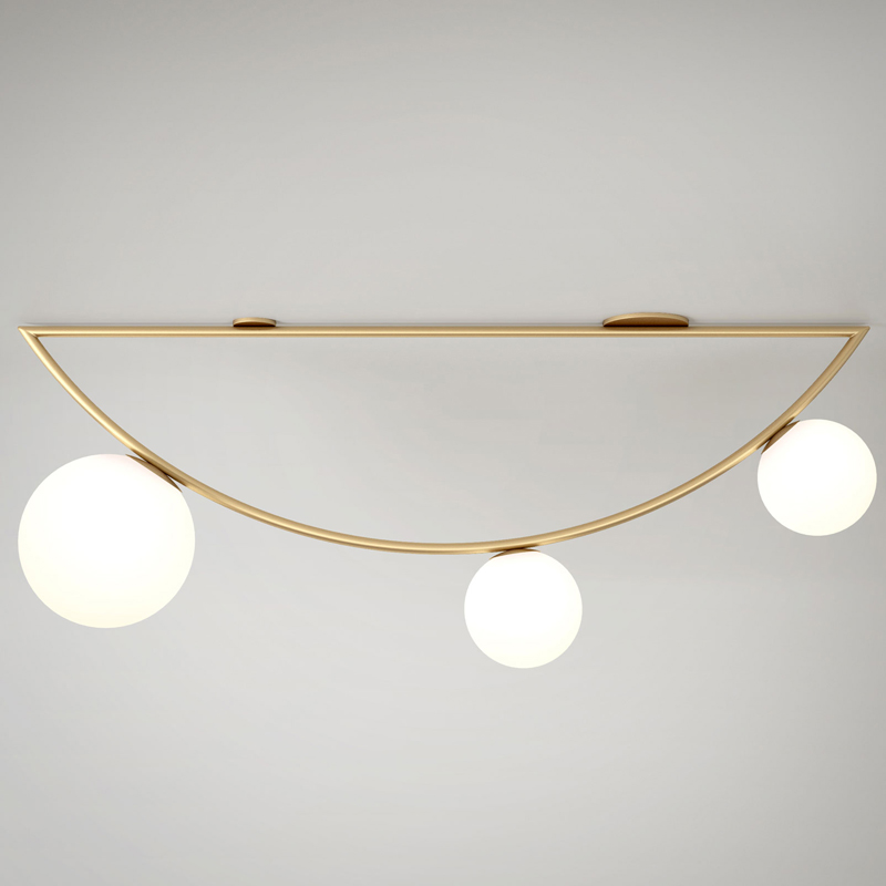 Потолочный светильник Atelier Areti Girlande Ceiling Crescent 3 Латунь Белый Потолочный светильник Atelier Areti Girlande Ceiling Crescent 3 Латунь Белый в Рязани | Loft Concept