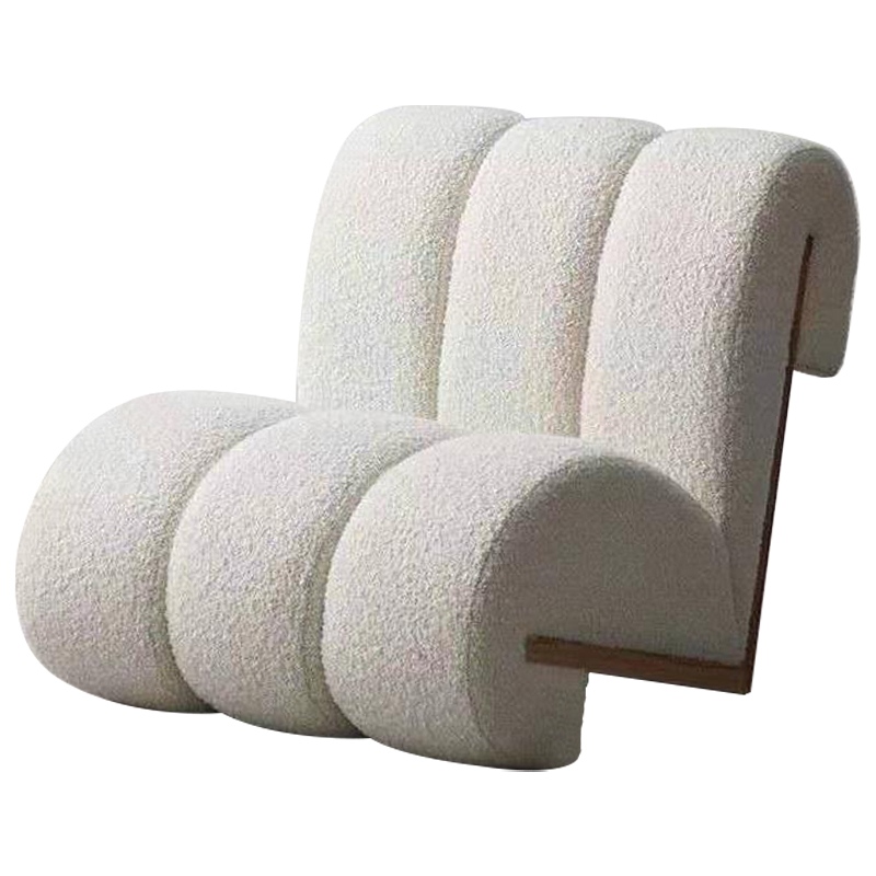 Кресло Frazier Boucle Armchair ivory ( слоновая кость ) Древесина в Рязани | Loft Concept 