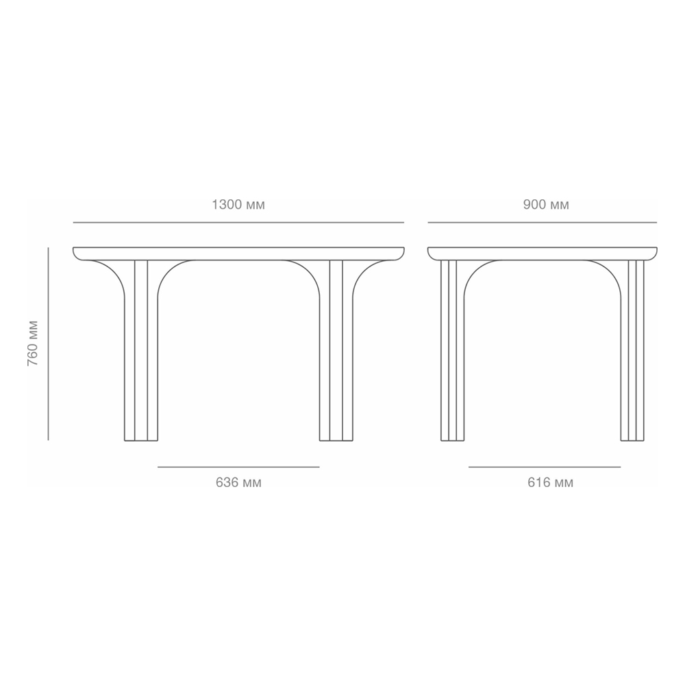  Стол обеденный с арочным основанием Arch Passage в Рязани
