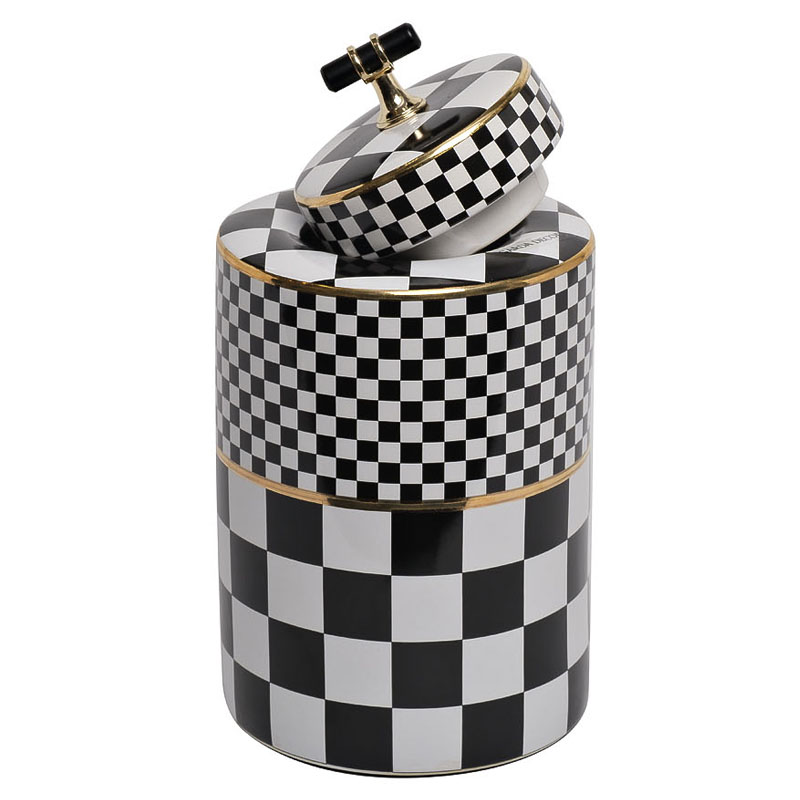 Ваза Chess Vase 26 Черный Белый Золотой Ваза Chess Vase 26 Черный Белый Золотой в Рязани | Loft Concept
