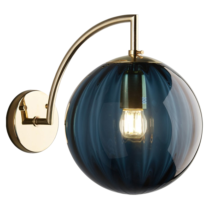 Бра Hector Sconce Blue Глянцевое золото Синий Бра Hector Sconce Blue Глянцевое золото Синий в Рязани | Loft Concept