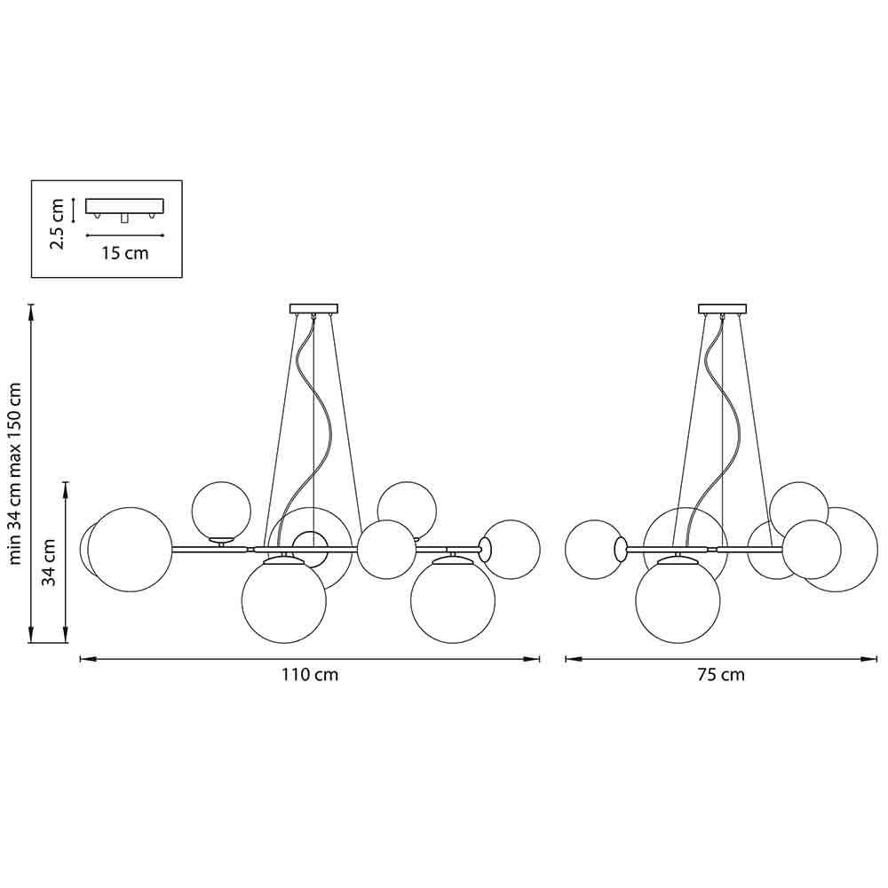 Люстра Bubbles on 4 Rings Chandelier Black Люстра Bubbles on 4 Rings Chandelier Black в Рязани