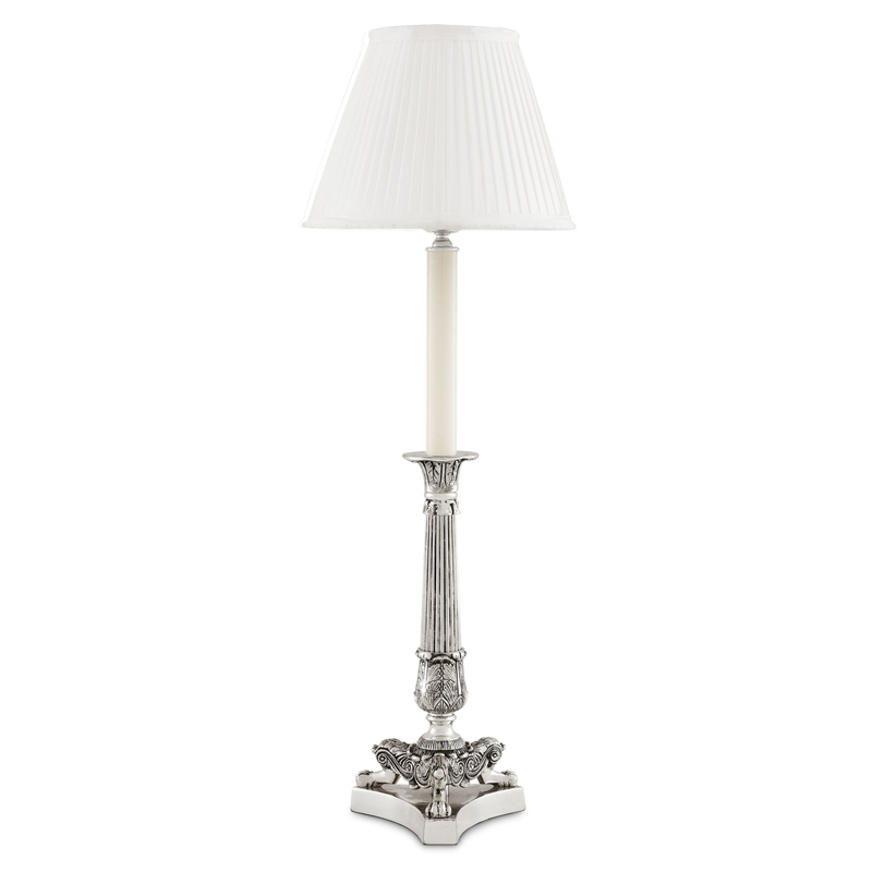 Настольная лампа Eichholtz Table Lamp Perignon Silver Серебряный Белый в Рязани | Loft Concept 