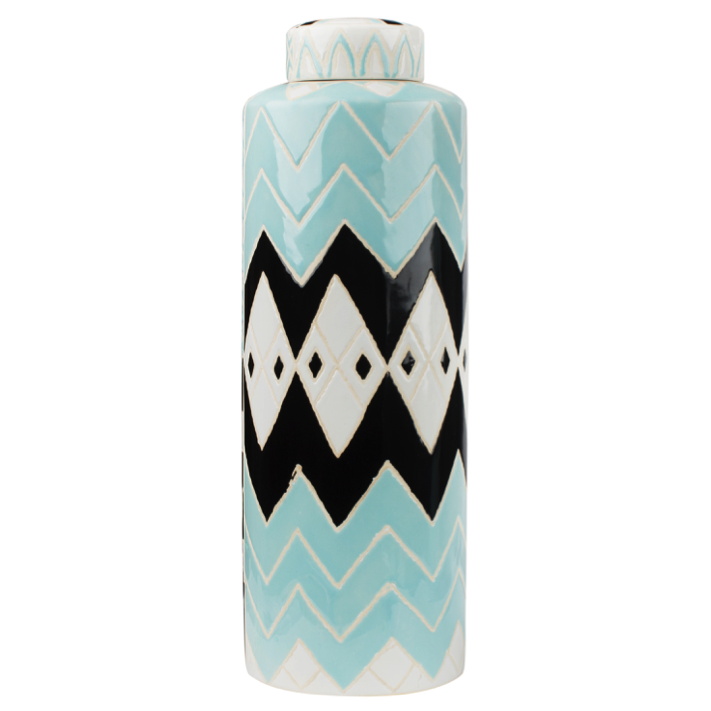 Ваза Oriental vase Бирюзовый Черный Ваза Oriental vase Бирюзовый Черный в Рязани | Loft Concept