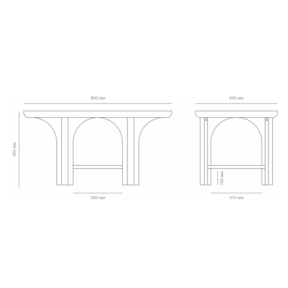 Стол кофейный деревянный с арочным основанием Arch Passage Стол кофейный деревянный с арочным основанием Arch Passage в Рязани