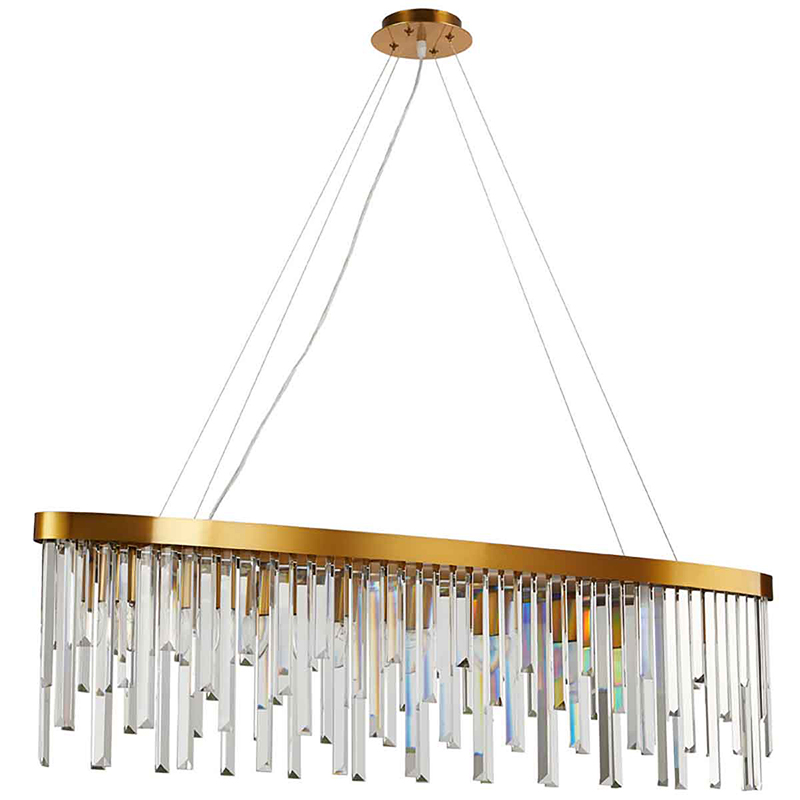 Люстра Bennett Oval Chandelier gold Прозрачный Золотой Люстра Bennett Oval Chandelier gold Прозрачный Золотой в Рязани | Loft Concept