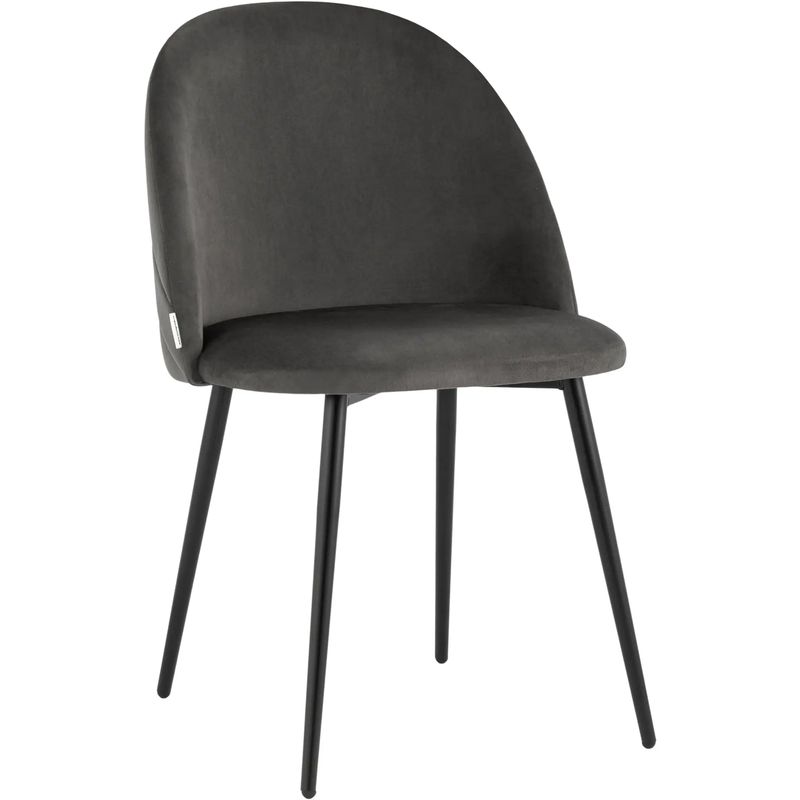 Стул Серый Велюр Miruna Leaf Chair Серый Черный Стул Серый Велюр Miruna Leaf Chair Серый Черный в Рязани | Loft Concept
