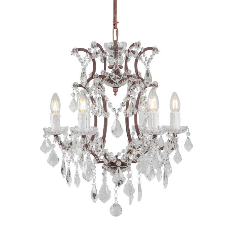 Люстра 19th c. Rococo IRON & CLEAR CRYSTAL Brown Chandelier 6 Коричневый винтаж Прозрачное Стекло Люстра 19th c. Rococo IRON & CLEAR CRYSTAL Brown Chandelier 6 Коричневый винтаж Прозрачное Стекло в Рязани | Loft Concept